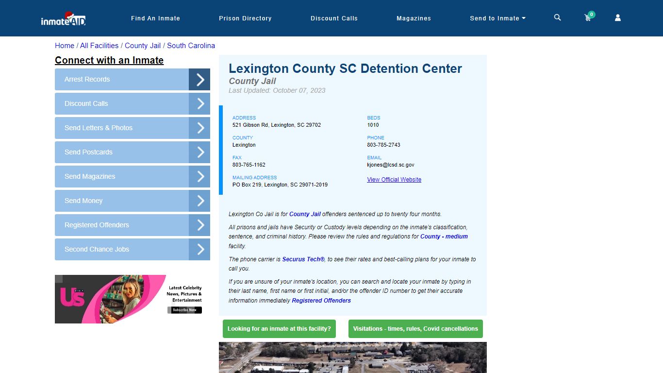 Lexington County SC Detention Center - Inmate Locator - Lexington, SC